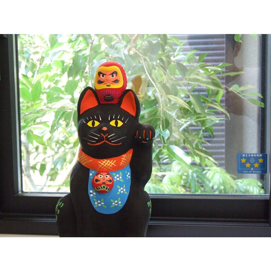 招き猫　左手上げ　黒ネコ　開運招福　千客万来　魔除け　縁起物　アンティーク 招き猫 左手上げ 黒ネコ 開運招福 千客万来 魔除け 縁起物