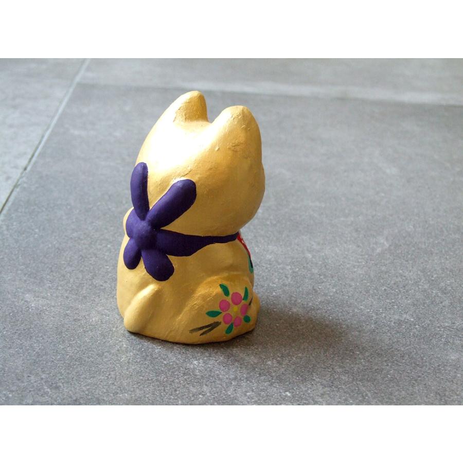 郷土玩具 民藝 福島県 工房千想 招き猫 中 金 縁起物 置物 開運 厄除け