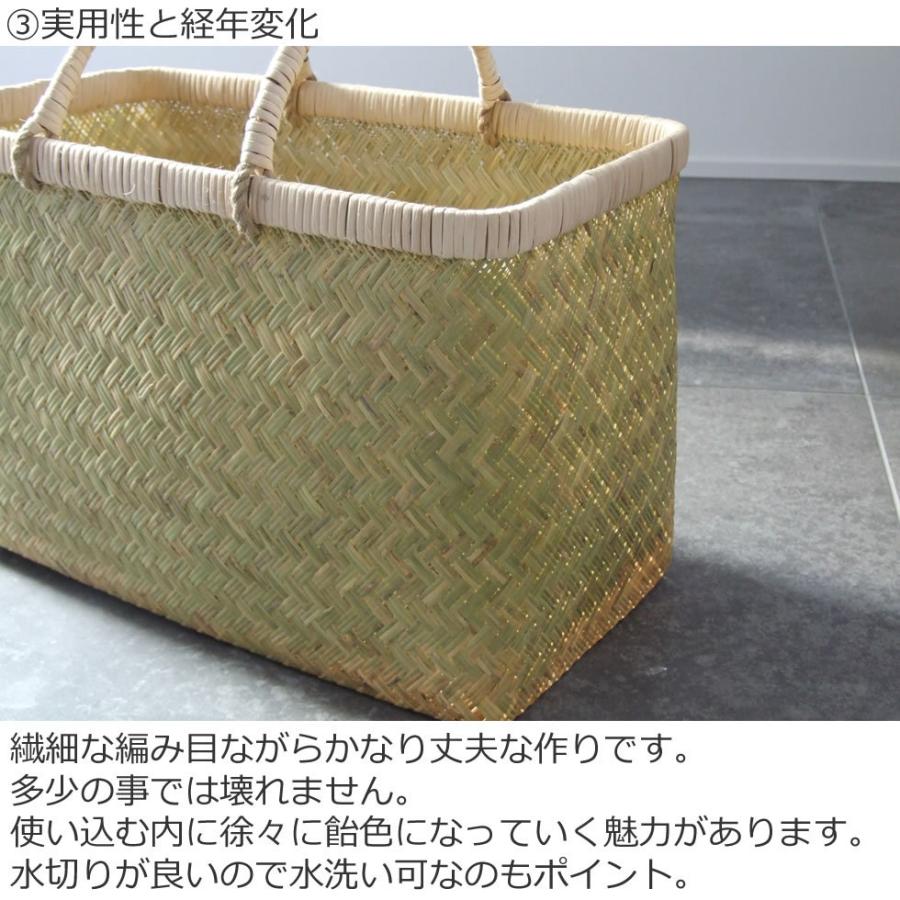 山梨県 富士山麓のスズ竹細工 市場かご 尺四サイズ(幅44cm) : おまめ
