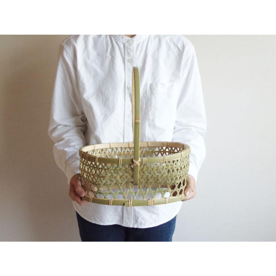 丹波竹細工 真竹 持ち手付椀かご 楕円型 中 : おまめ - 通販 - Yahoo