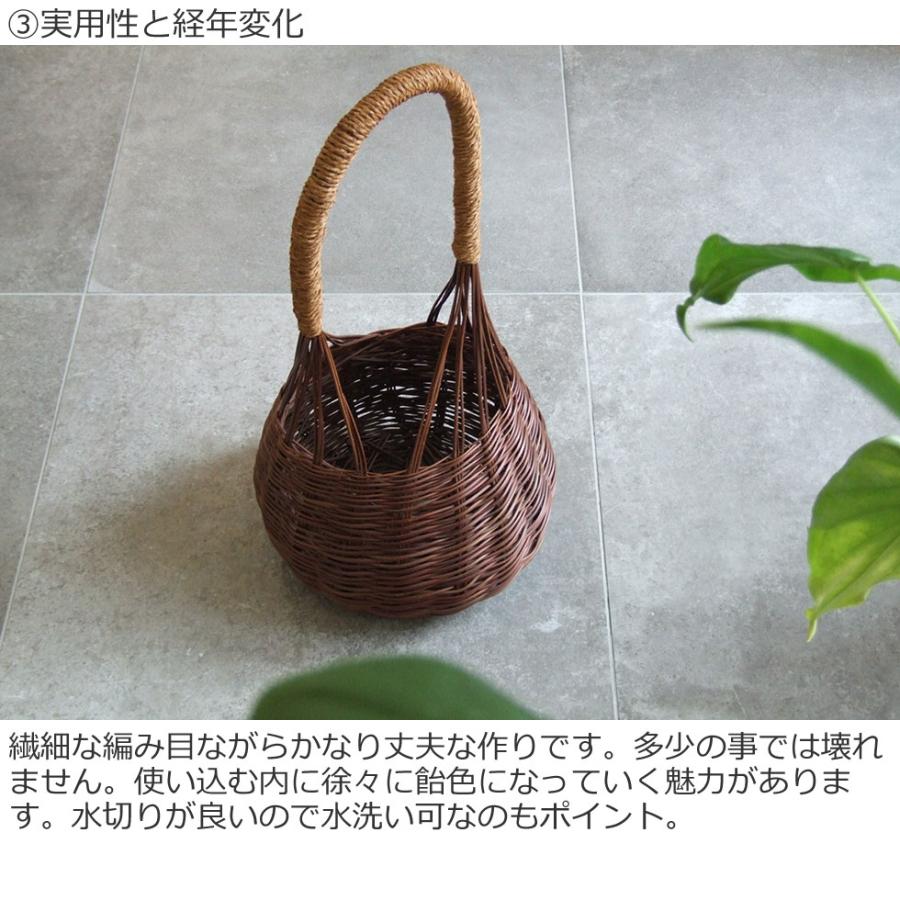 沖縄県 今帰仁村のわらび細工】わらび 縄巻手付かご H56 沖縄県 今帰仁村のわらび細工】わらび 縄巻手付かご H56