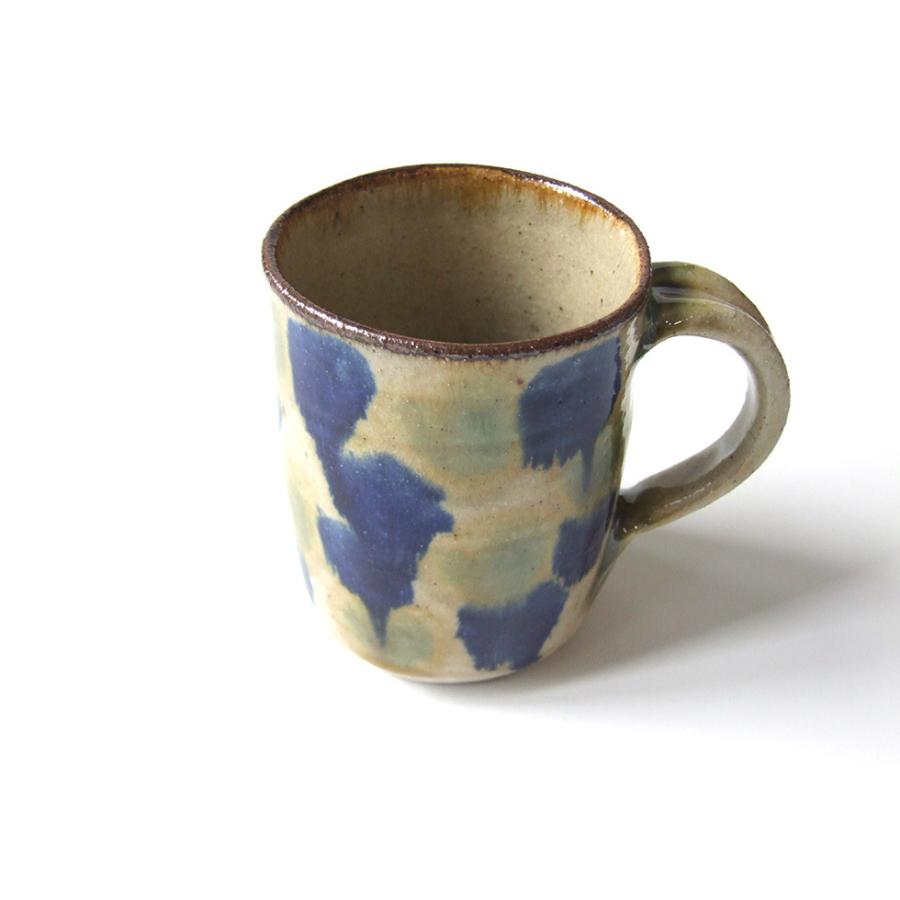 やちむん 民藝 読谷山焼 北窯 松田共司ビアマグカップ コバルトに緑点