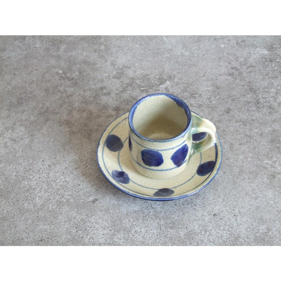 やちむん 民藝 読谷山焼 北窯 松田共司コーヒーカップ＆ソーサー 三彩