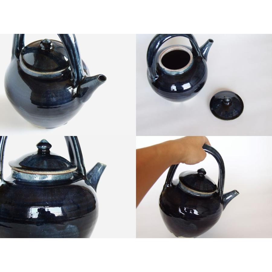 やちむん 民藝 読谷山焼 北窯 松田共司9寸按瓶 (あんびん) 急須 呉須