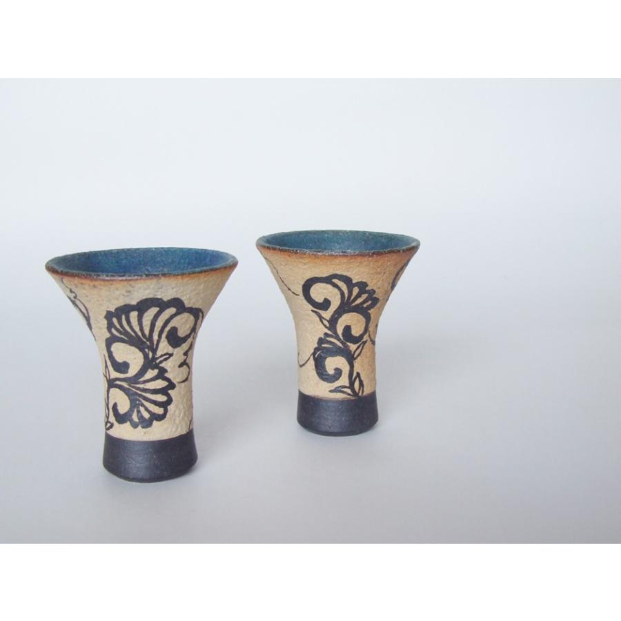 やちむん 民藝 読谷山焼 北窯 與那原正守 ぐいのみ ペルシャブルー