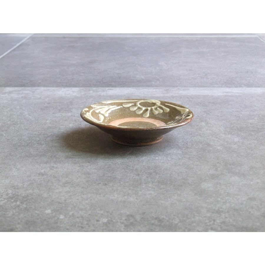 やちむん 民藝 読谷山焼 北窯 宮城正享 4寸皿 豆皿 小皿 イッチン 茶2