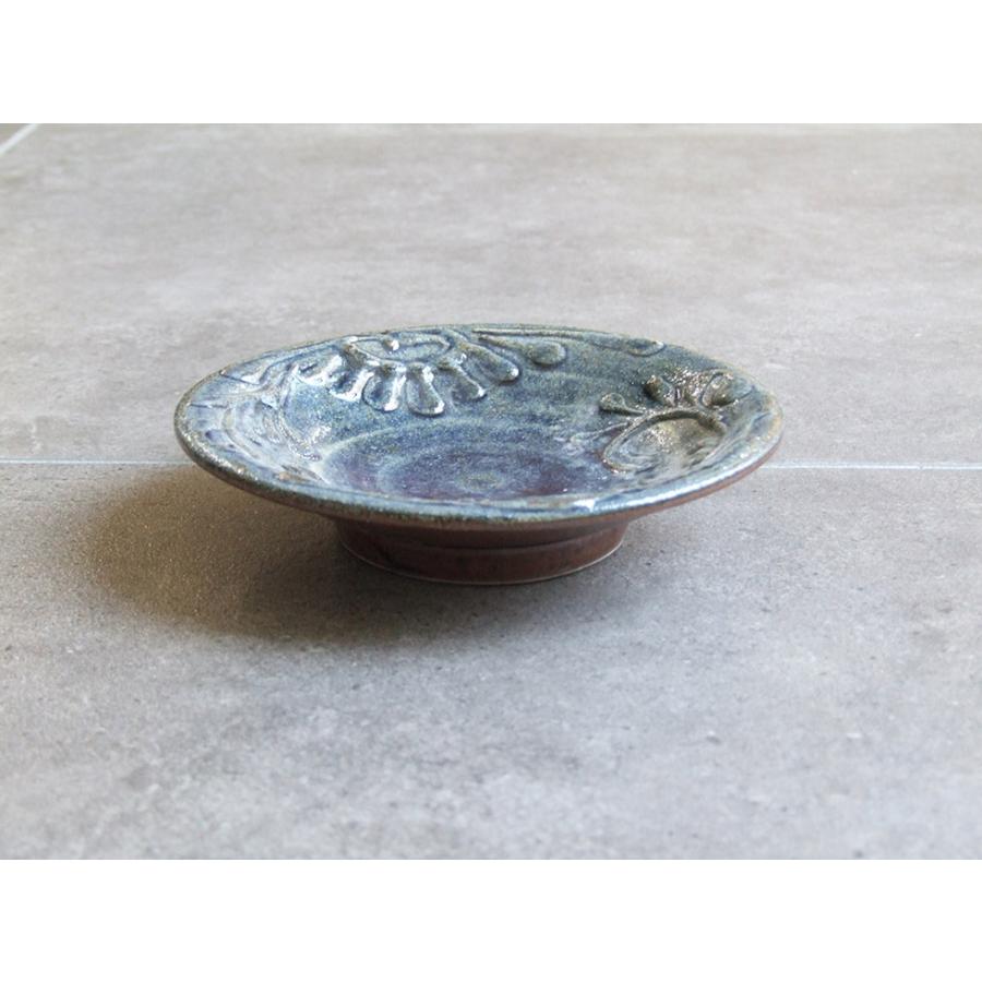 やちむん　北窯　沖縄　大皿　宮城　新品　陶器　登り窯　呉須　波　柄　青　レア やちむん 沖縄 宮城正享 6寸皿 青 深海 読谷村北窯 一点物