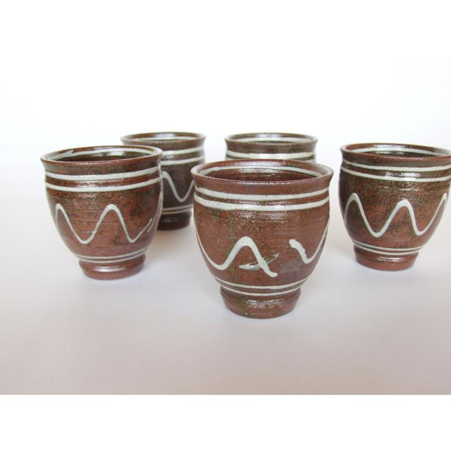 美品☆民藝　湯呑み/皿　セット おまめ : 茶2 イッチン 湯呑み 榮一工房 東焼東窯 民藝 やちむん 食器
