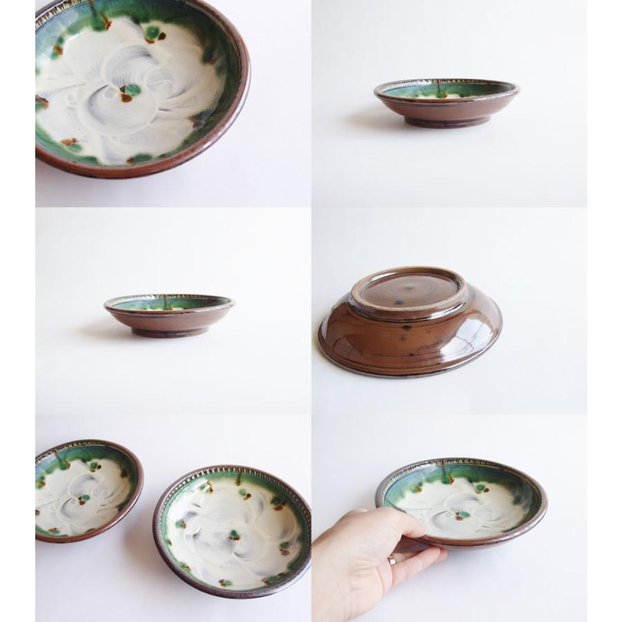 やちむん 民藝 工房福田 福田健治7寸浅鉢 小鉢 緑 : おまめ - 通販