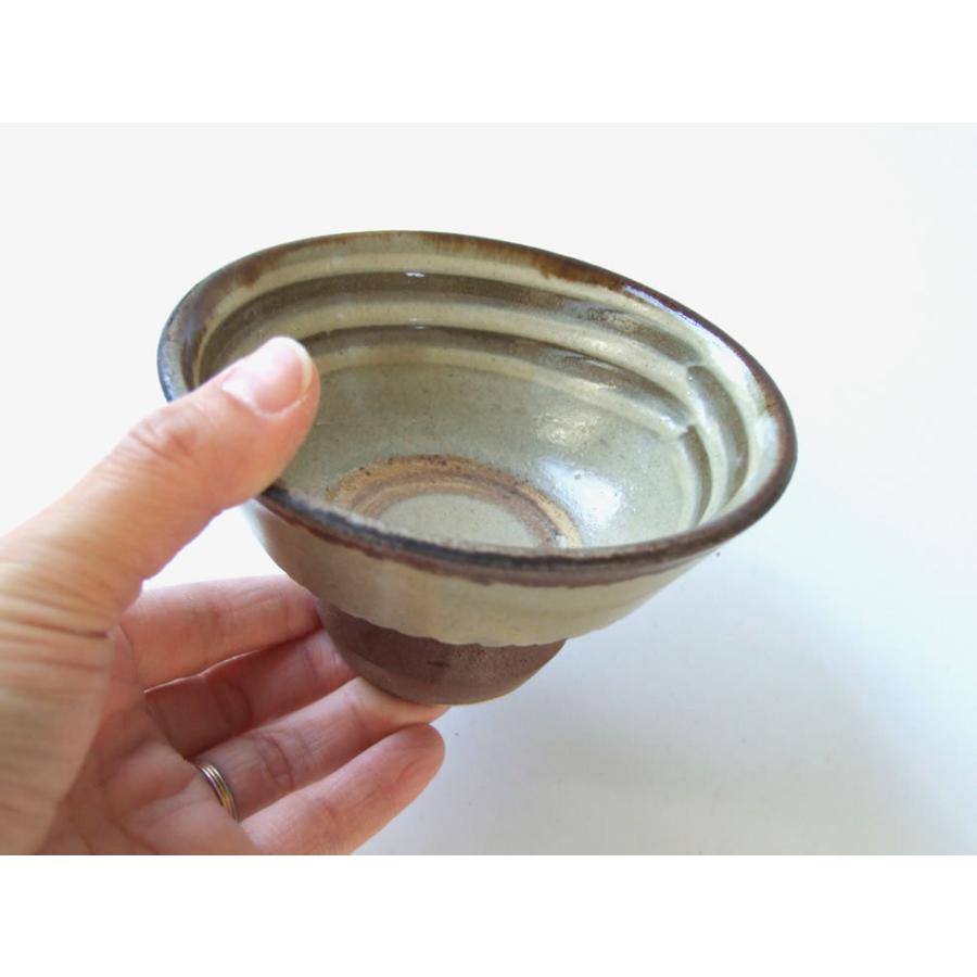 やちむん 民藝 壺屋焼 陶藝玉城3.5寸マカイ(お茶碗) 重 ツートン 茶
