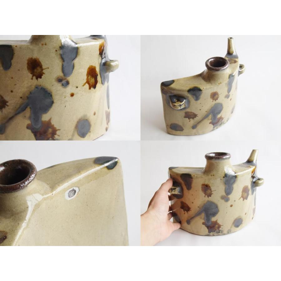 やちむん 民藝 照屋窯 照屋佳信 抱瓶 大 三彩点打 : おまめ - 通販