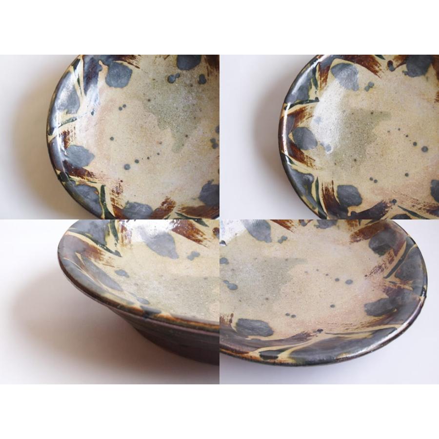 やちむん 民藝 照屋窯 照屋佳信 尺2寸5分皿 大皿 飴に緑 : おまめ