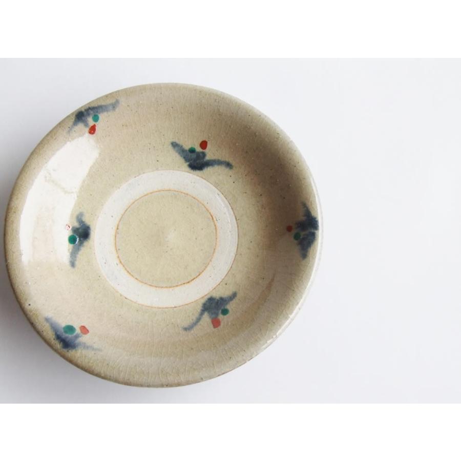 やちむん 民藝 読谷山焼 北窯 松田米司 4.5寸皿 小皿 赤絵1 : おまめ