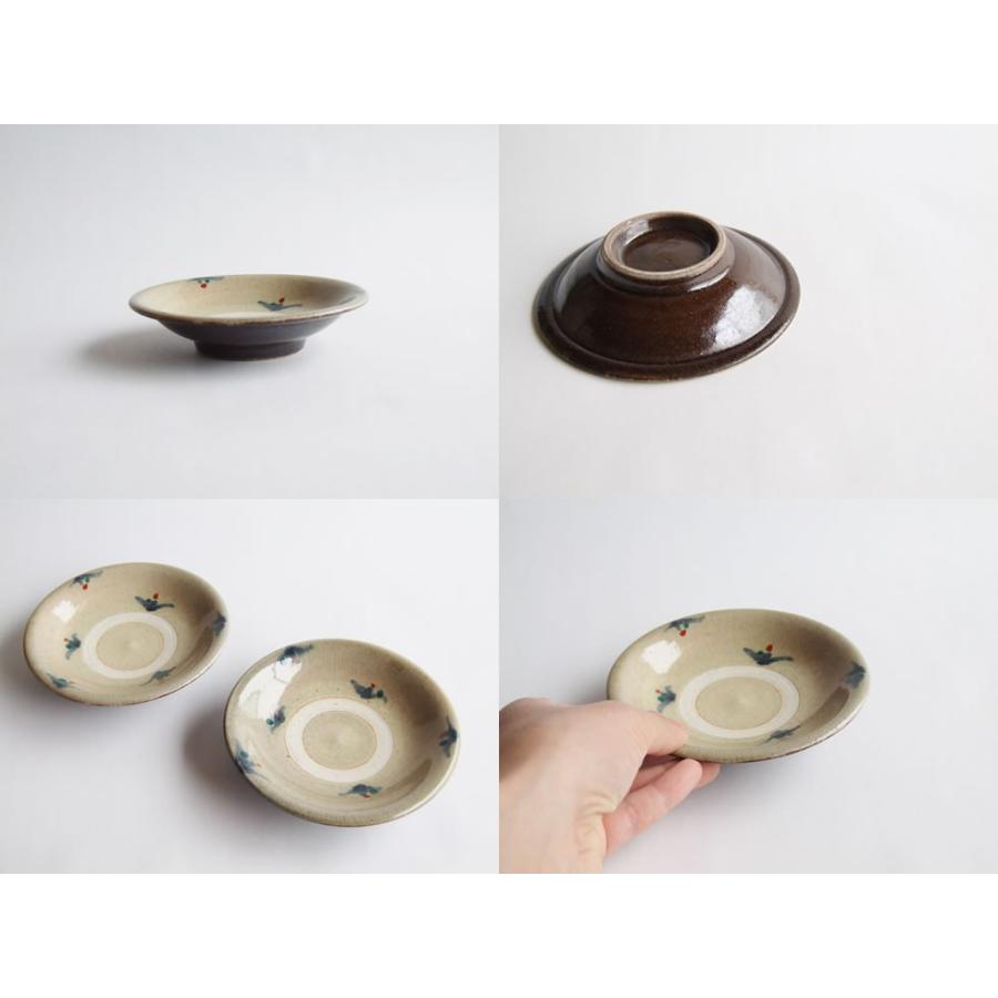 やちむん 民藝 読谷山焼 北窯 松田米司 4.5寸皿 小皿 赤絵1 : おまめ