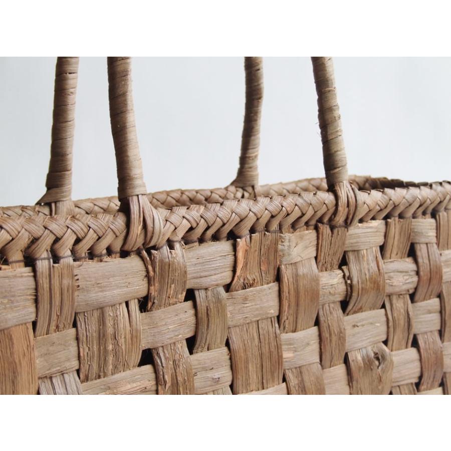 純国産 籠作家尚さん作 山葡萄かごバッグ 市松編み 定番型 : おまめ