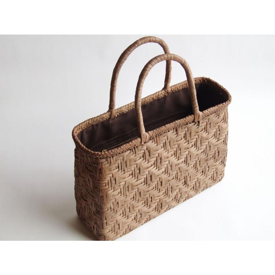 純国産 籠作家尚さん作 山葡萄かごバッグ 極細連続枡網代編5mm