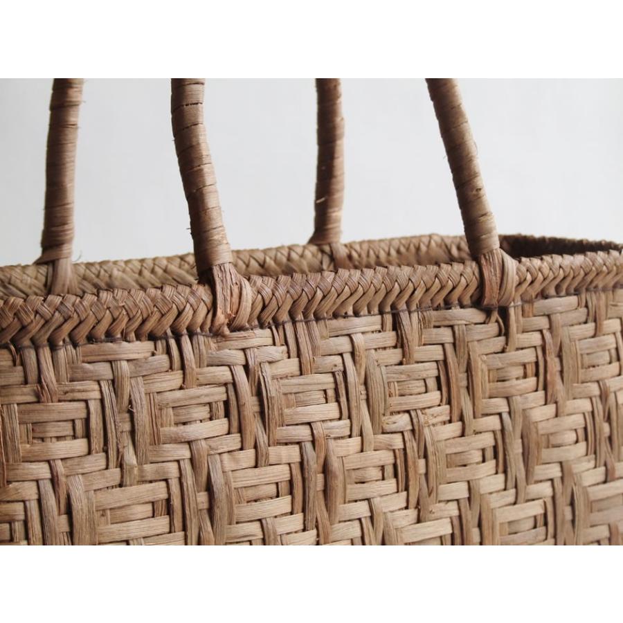 純国産 籠作家尚さん作 山葡萄かごバッグ 極細連続枡網代編5mm