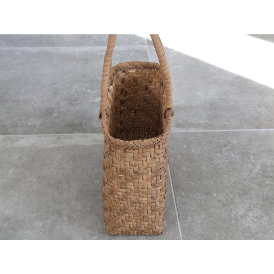 純国産 籠作家悠帆さん作 山葡萄かごバッグ 網代編み 定番型 : おまめ