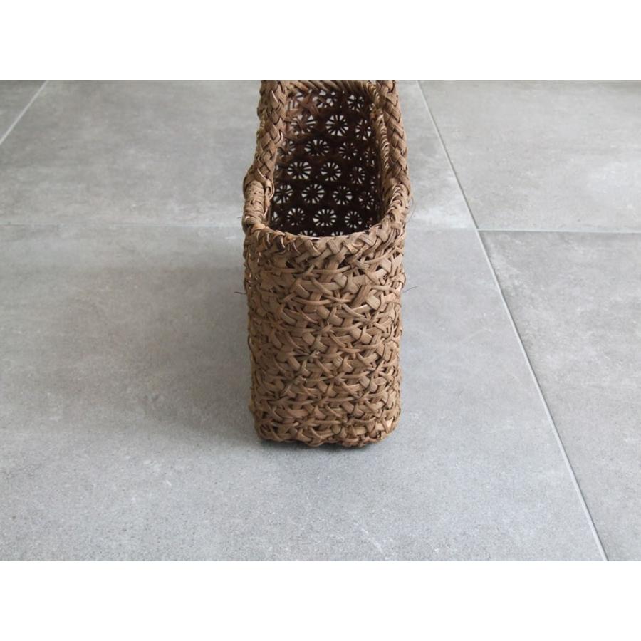 純国産 山葡萄かごバッグ 特上花張り編み 定番型 : おまめ