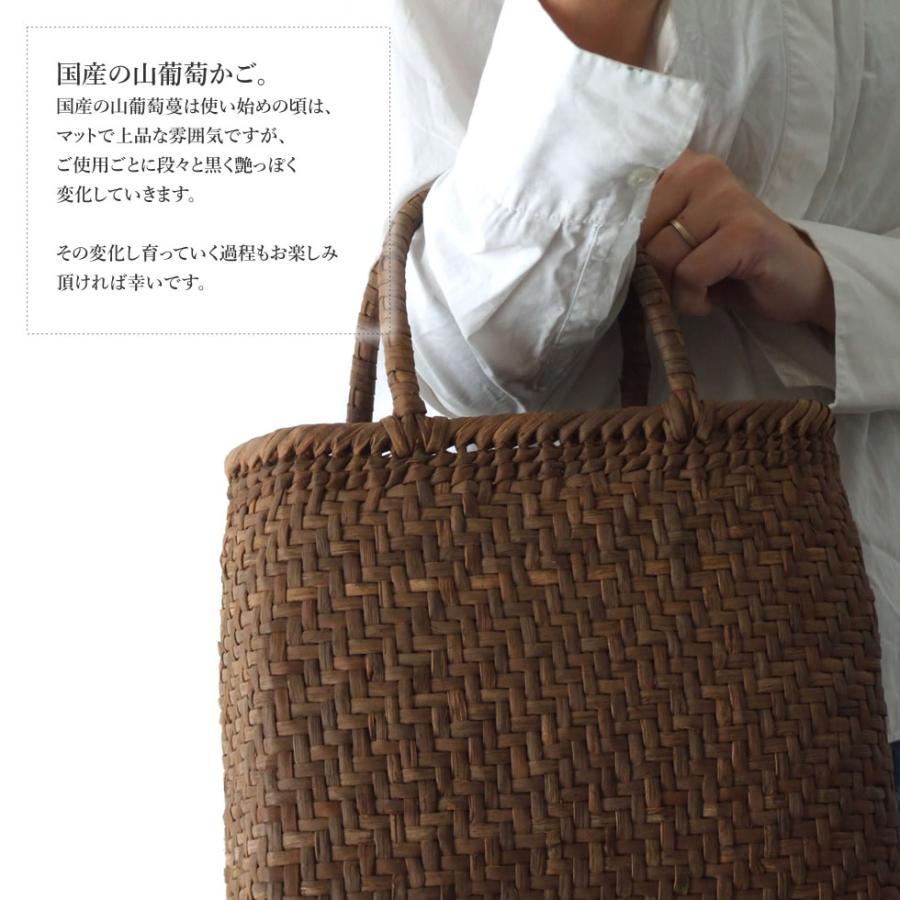 純国産 信州長野県 山葡萄かごバッグ 網代編み 定番型 上 柿渋染 純国産 信州長野県 山葡萄かごバッグ 網代編み 定番型 上 柿渋染