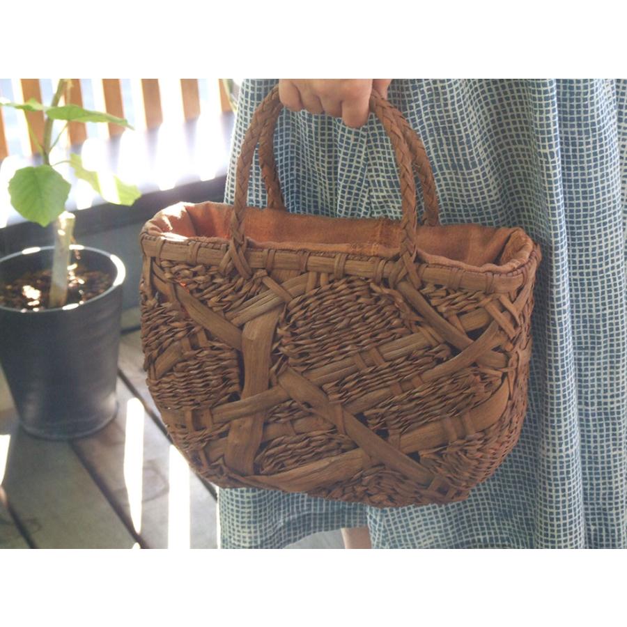 純国産 山葡萄かごバッグ 特上縄編み 極太ヒゴアクセント2