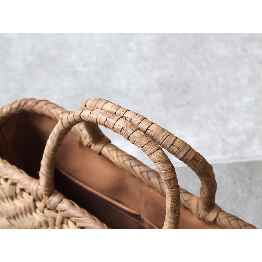 純国産 信州長野県 山葡萄かごバッグ 網代編み7mm 定番型 上 柿渋染内