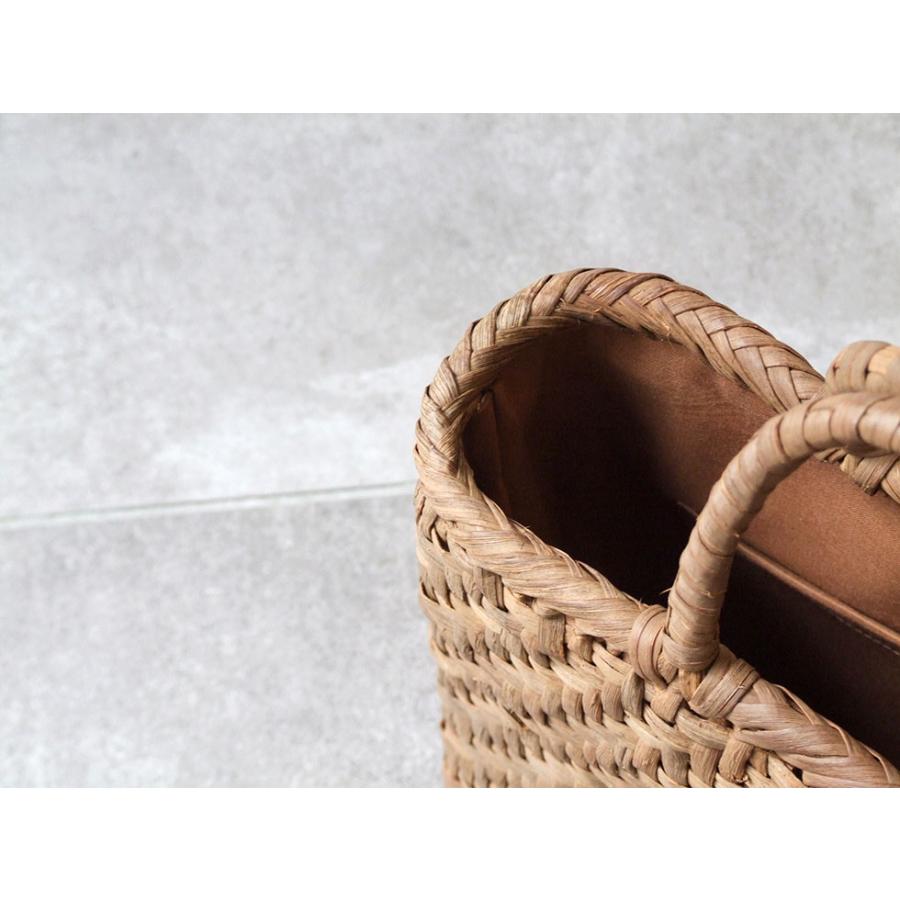 純国産 信州長野県 山葡萄かごバッグ 網代編み7mm 定番型 上 柿渋染内