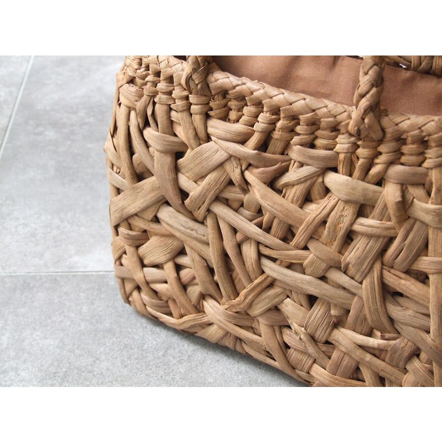 純国産 信州長野県 山葡萄かごバッグ 太ヒゴ乱れ編み 定番型 上 柿渋染