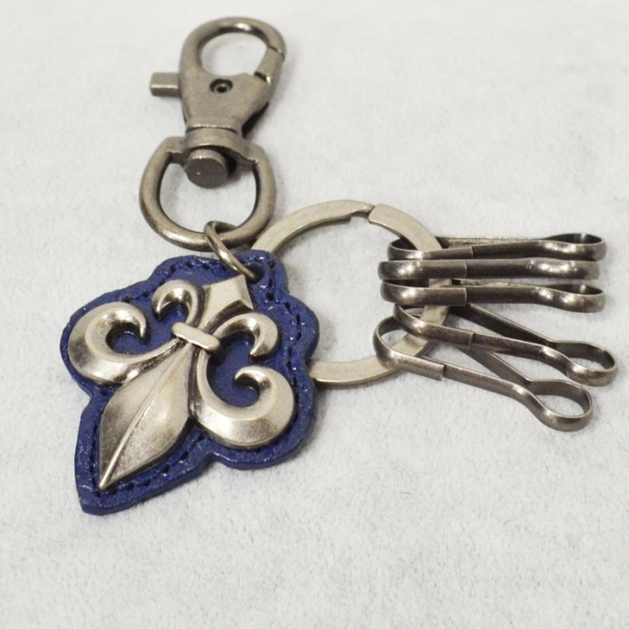 クロムハーツ風 キーリング リリーモチーフ 5カラー 本革 プレゼント