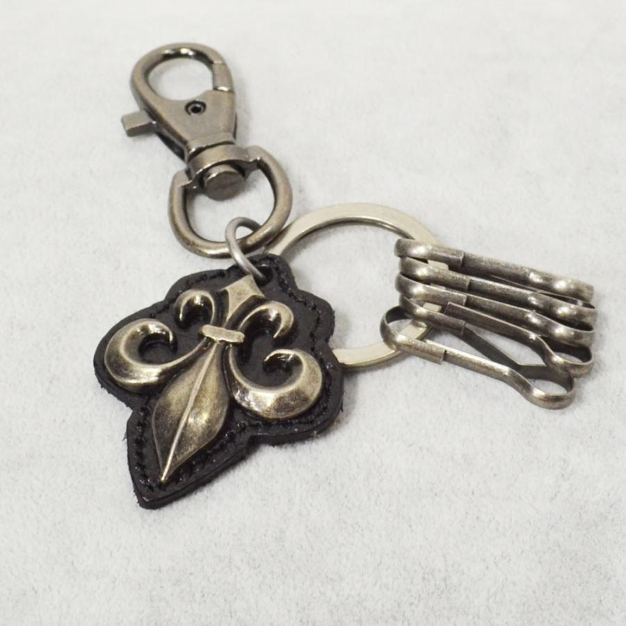 クロムハーツ風 キーリング リリーモチーフ 5カラー 本革 プレゼント