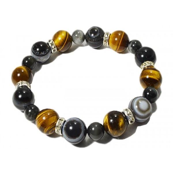 パワーストーン バングル 天然石 メンズブレスレット ウルフアイ 天眼