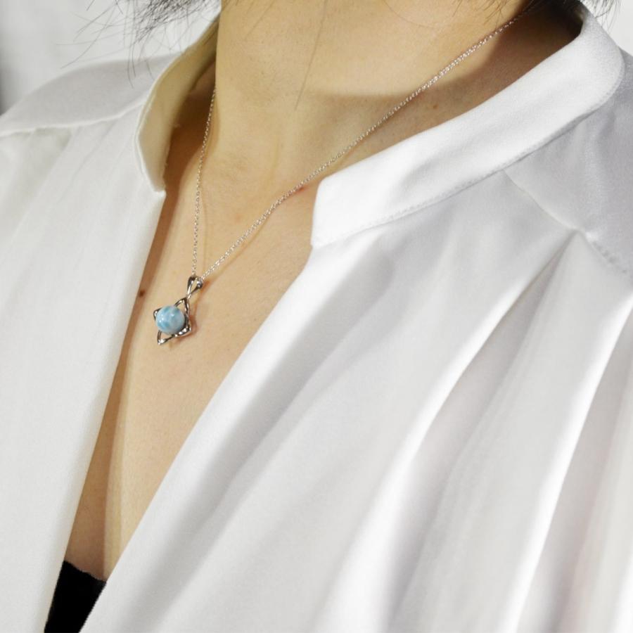 ラリマー ネックレス AAAA SILVER925 シルバー 四葉 最高級品質 天然石