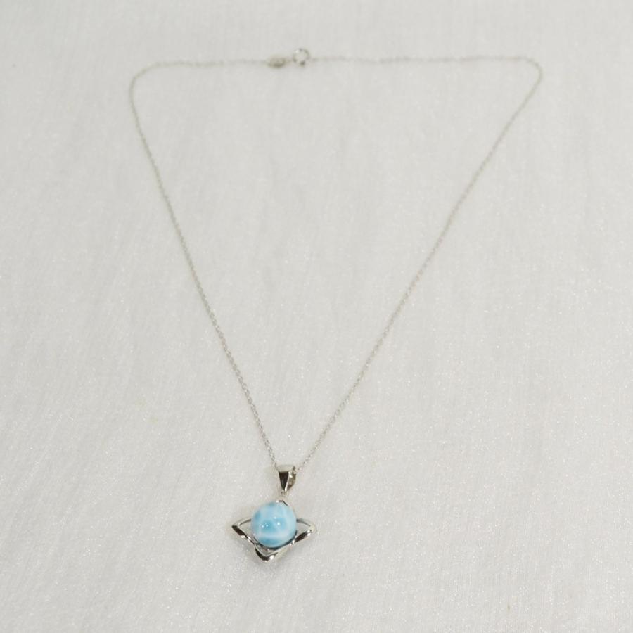 ラリマー ネックレス AAAA SILVER925 シルバー 四葉 最高級品質 天然石