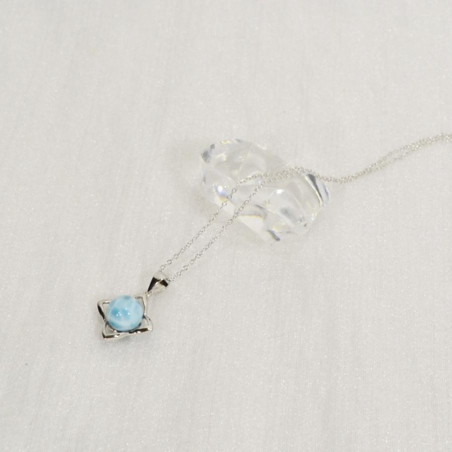 ラリマー ネックレス AAAA SILVER925 シルバー 四葉 最高級品質 天然石 
