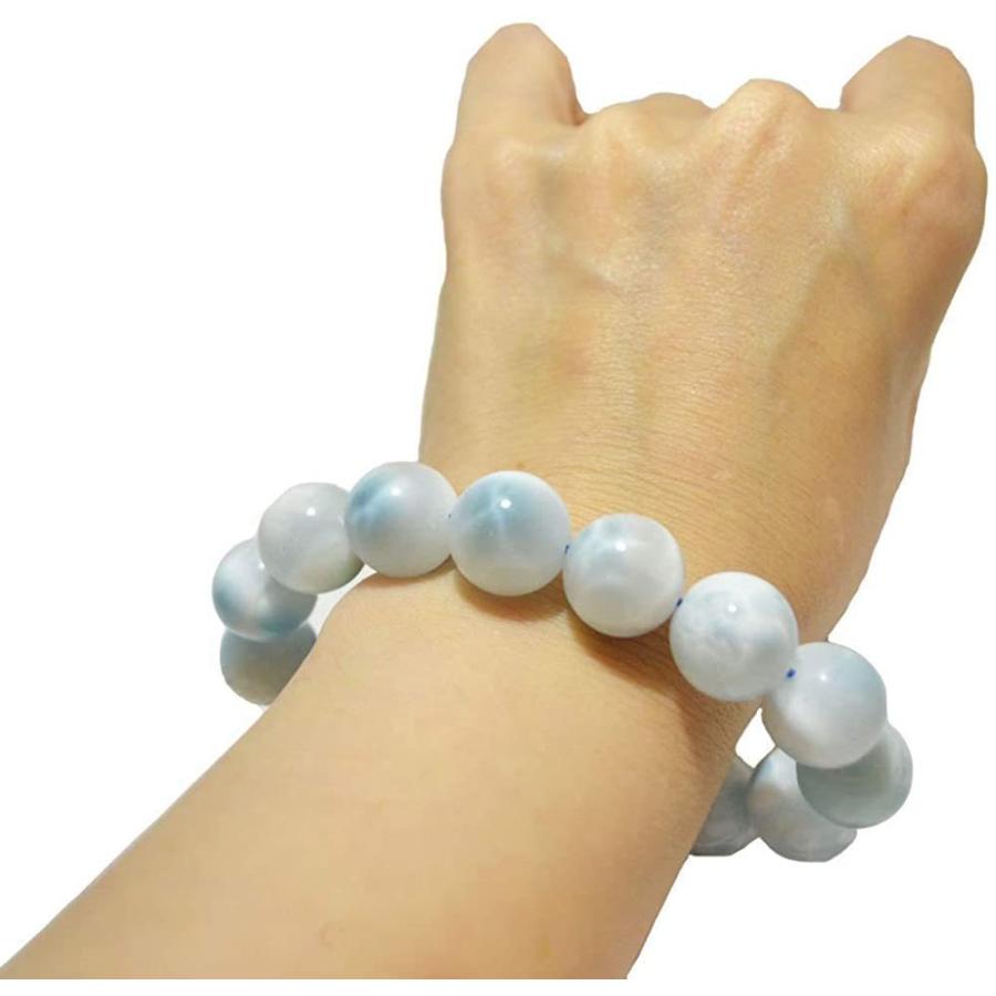 アイスラリマー ホワイトラリマー ブレスレット 玉サイズ 13mm 手首