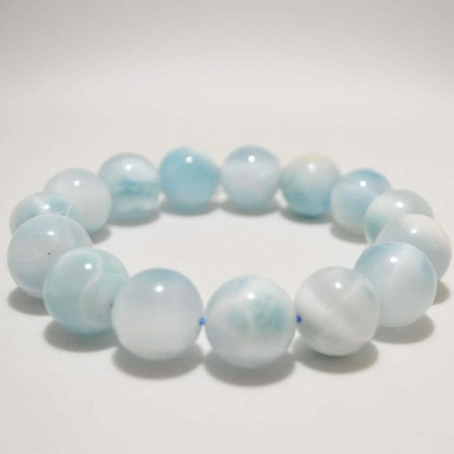 アイスラリマー ホワイトラリマー ブレスレット 玉サイズ 13mm 手首 