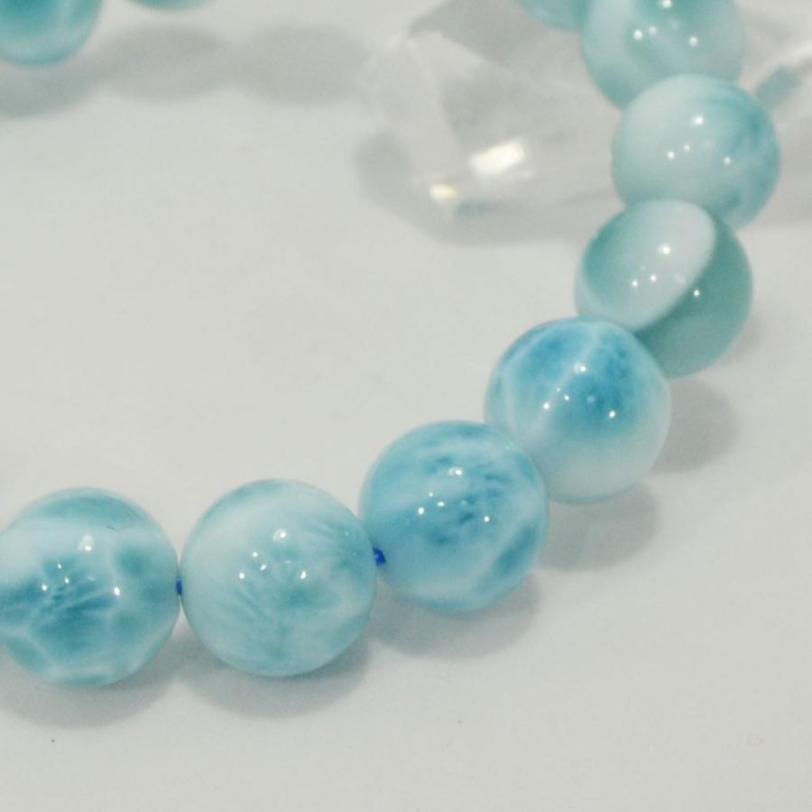 OMAMORI-DO ラリマー ブレスレット 10mm 高級品質 AAAA 日本彩珠宝石