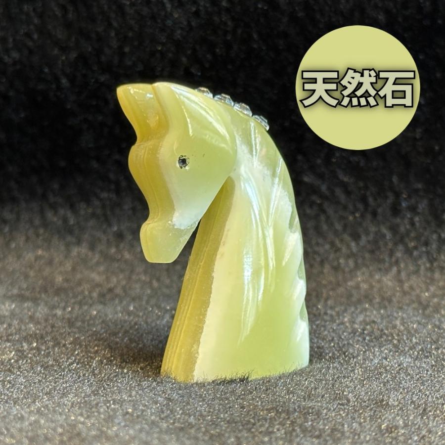オニクス天然石 護られる！魔除けの馬置物 ビジュー【2026年の干支
