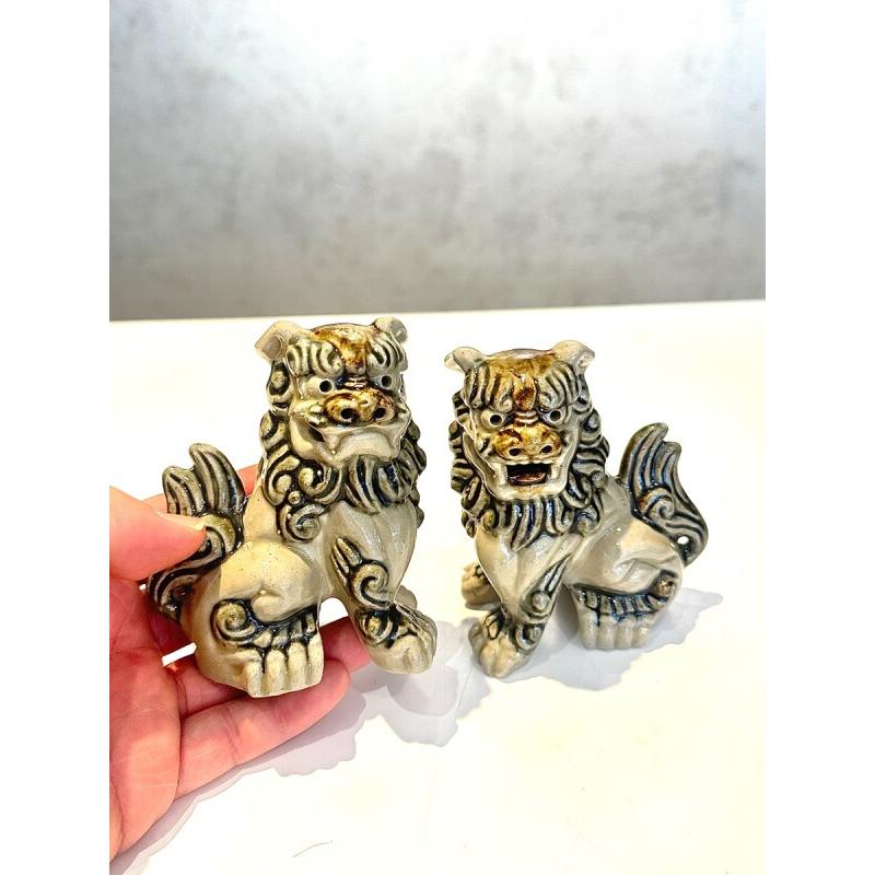 沖縄伝統の守り神 魔除けのシンボルシーサー ペア置物 大 : お守り屋