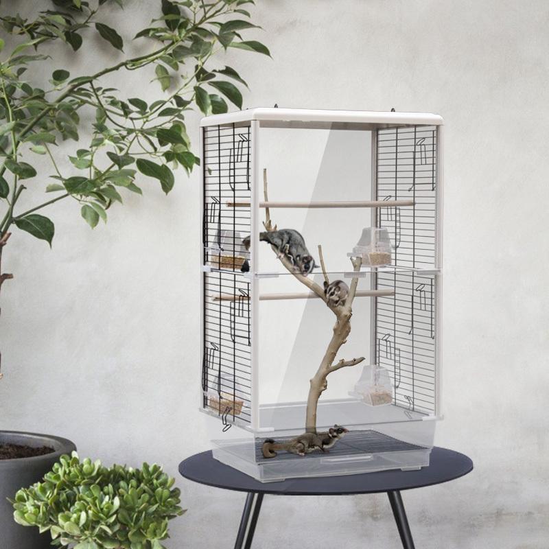 両面クリアタイプ◇金網窓 大型鳥かご（ゲージ ケージ バードゲージ 鳥