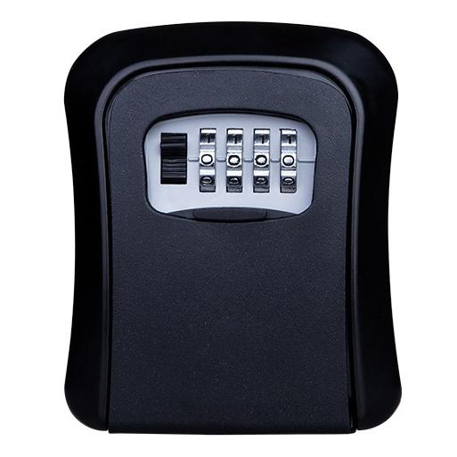 キーボックス セキュリティキーボックス 鍵共有 屋外 鍵収納ボックス ダイヤル式 防水 暗証番号 盗難防止 侵入対策 南京錠 防犯 ブラック◆ | 