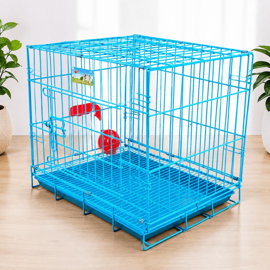 小型犬用ペットサークル Mサイズ 小型犬用 Mサイズ 折りたたみペットケージ ブルー 室内用 ドッグ