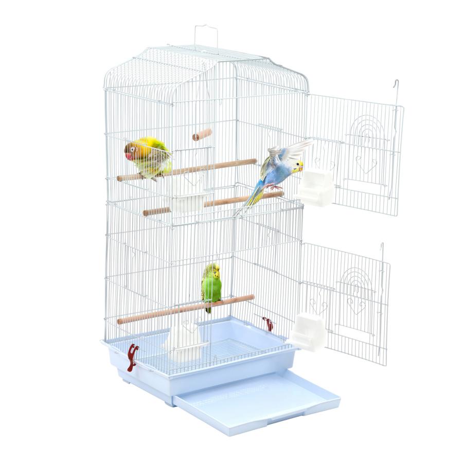大型鳥かご バードケージ 93×46×36cm 白 オカメインコ 文鳥 多頭飼育