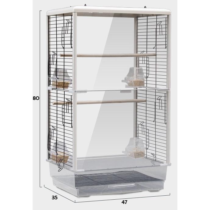 専用スタンド付き◆両面クリアタイプ 大型鳥かご 専用スタンド付 両面クリア大型鳥かご 透明バードケージ オウム用