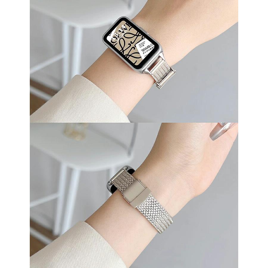 huawei Band 10/9/8 対応 交換 バンドベルトステンレス製時計バンド