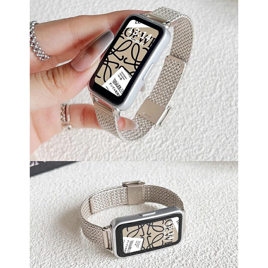 huawei Band 10/9/8 対応 交換 バンドベルトステンレス製時計バンド