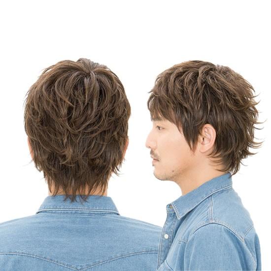 耐熱 ウィッグ メンズ ブラウン 自然 ショート オーシャンショート