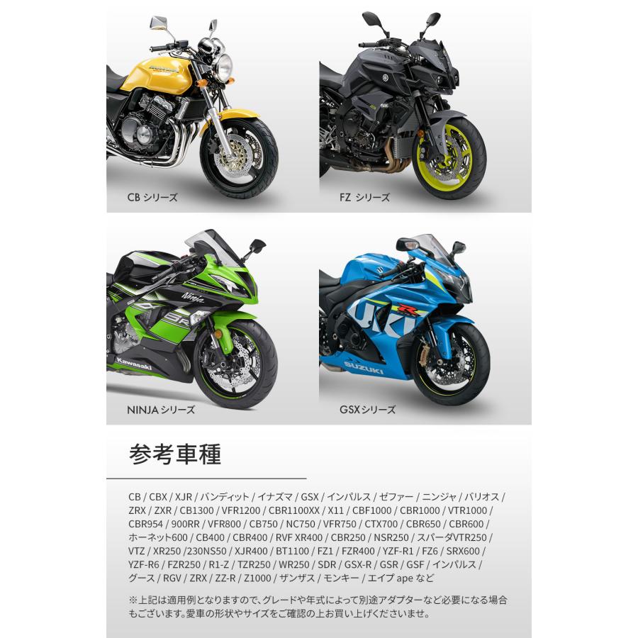 バイク スクエア ミラー 10mm 左右 セット 黒 ブラック 旧車 カスタム