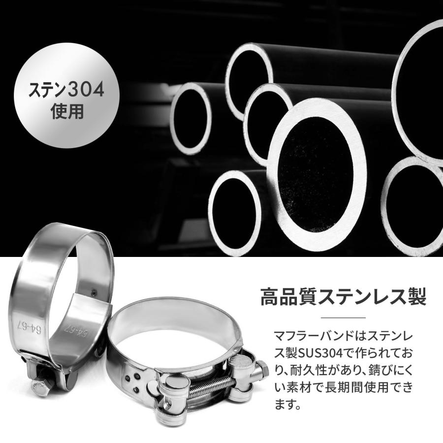 マフラーバンド (選べる4サイズ) ステンレス マフラー バンド パイプ