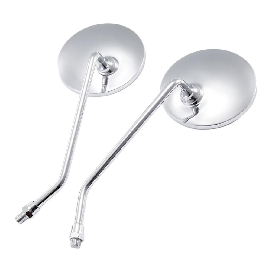 バイク ミラー 8mm 丸 左右 セット 正ネジ 丸型 バック ラウンド 汎用